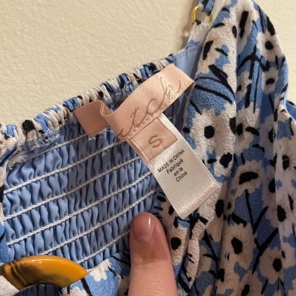 Hutch Anthropologie Ditsy Print Jumpsuit Blue Floral Size Small - Picture 9 of 9